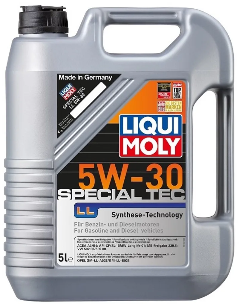 Liqui Moly 5W30 Special Tec LL ( 5L ) 2448 Motorolie ACEA A3/B4 API SL MB 229.5 VW 50200/50500 BMW Longlife-01 (2448) van Liqui Moly – productfoto