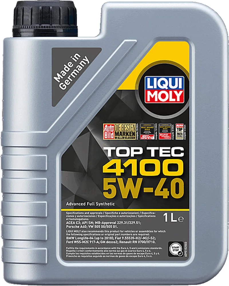 Motorolie Liqui Moly Top Tec 4100 5W40 C3 - 1L van Liqui Moly – productfoto