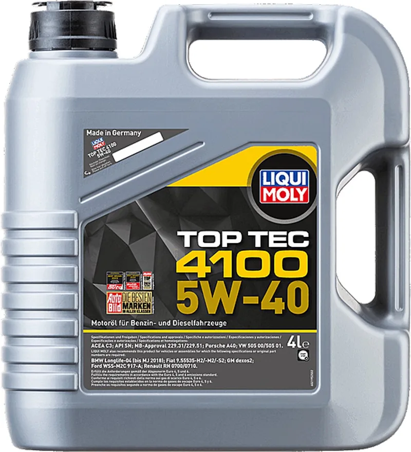 Top Tec 4100 5w40 Motorolie 4 liter van Liqui Moly – productfoto