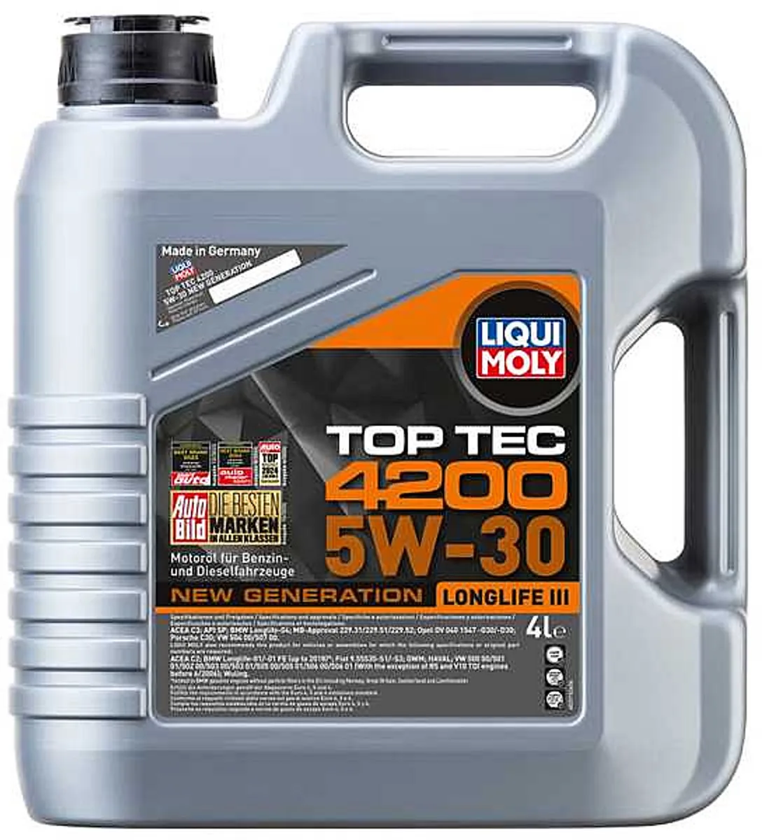 Top Tec 4200 5w30 New Generation Motorolie 4 liter van Liqui Moly – productfoto