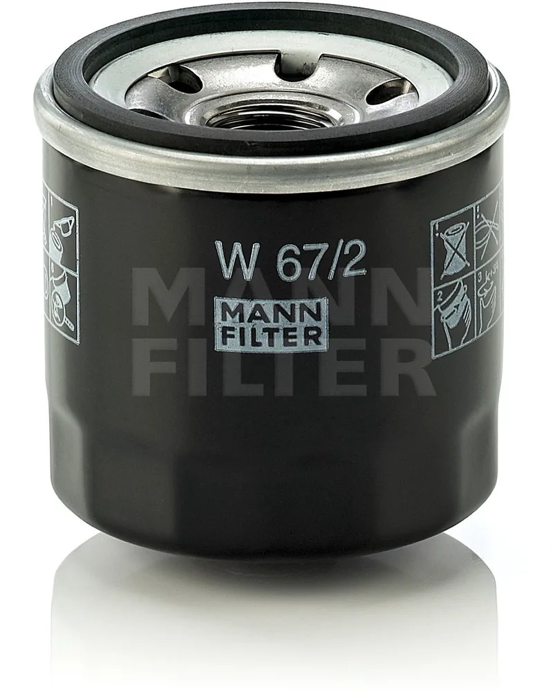 Oliefilter W 67/2 | OEM 16510-60B11 | 16510-82703 | 15208-4A00A | Suzuki Alto Swift Splash Vitara Wagon R+, Daihatsu Charade Terios, Opel Agila II, Chevrolet Aveo de MANN-FILTER en Noir – photo produit