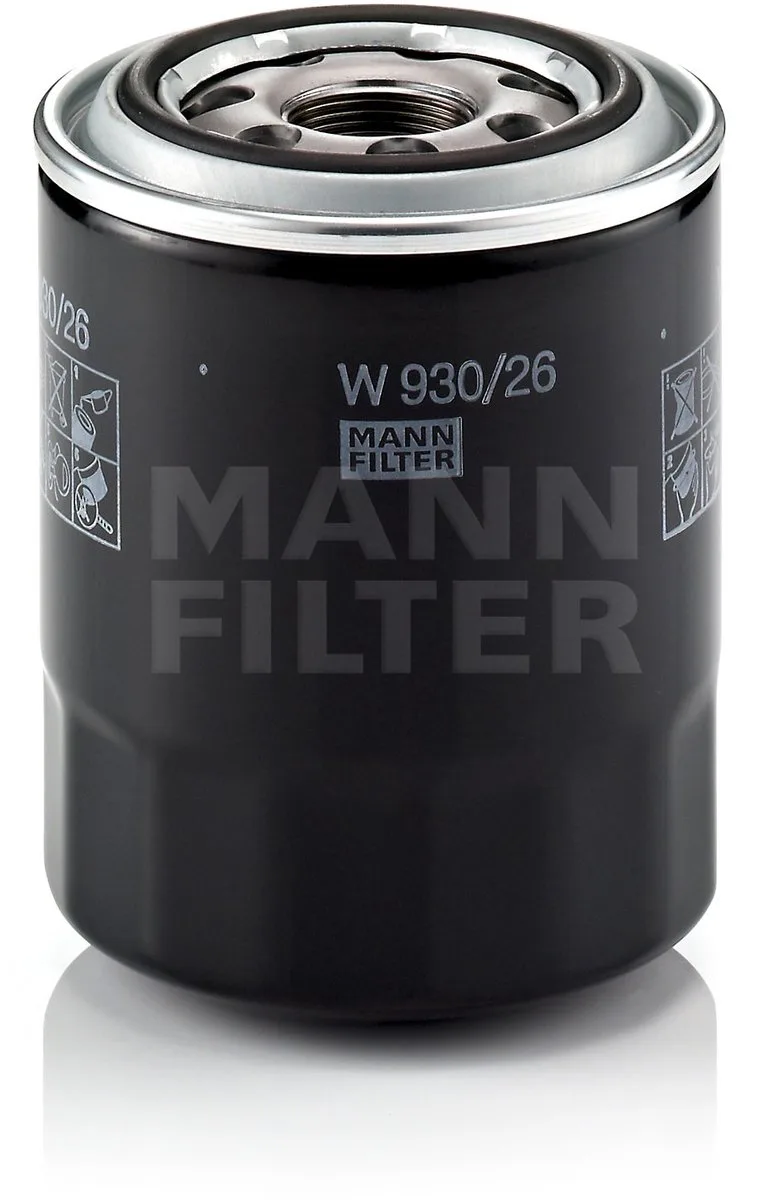 Oliefilter W 930/26 | OEM 26330-4A000 | 26300-42040 | 26330-4X000 | Hyundai Galloper H-1 H200 H100 H350 Porter Terracan, Kia Sorento I Pregio Bongo III K-Serie de MANN-FILTER – photo produit