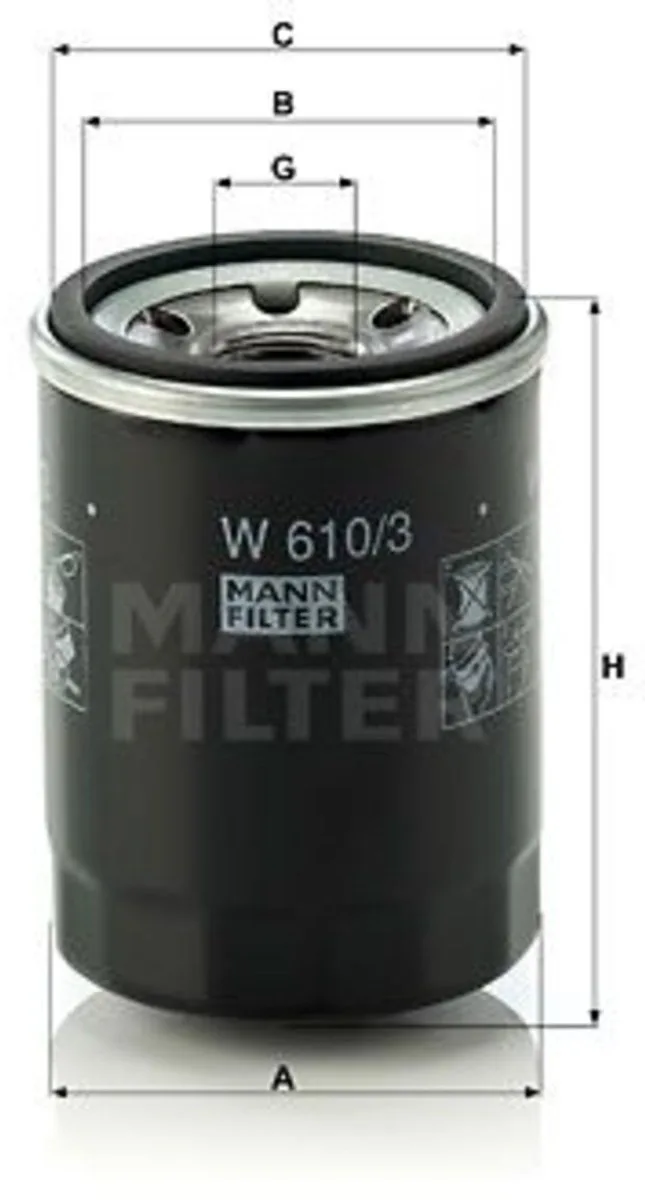 Oliefilter W6103 de MANN-FILTER en Noir – photo produit