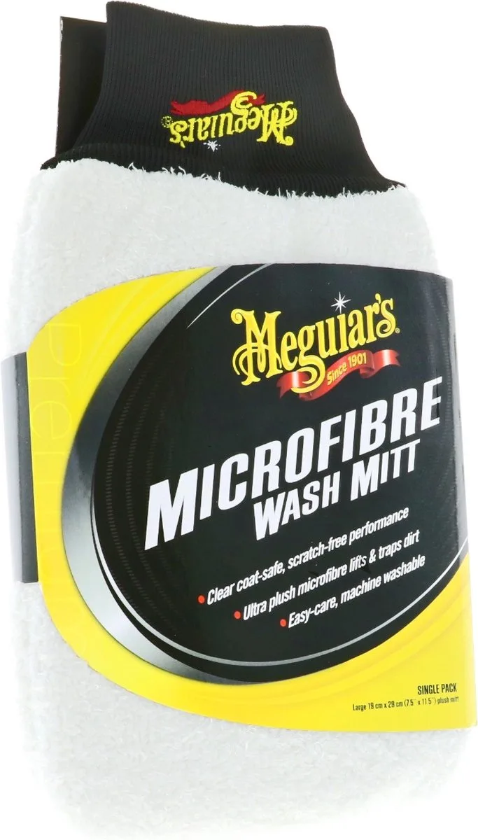 Super Thick Microfibre Washandschoen van Meguiar's in Wit – productfoto