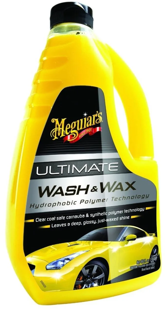 Ultimate Wash & Wax 1.42 Liter – Autoshampoo Met Wax – Carnauba & Synthetic Polymer Technology– Reinigt & Beschermt Lak van Meguiar's – productfoto