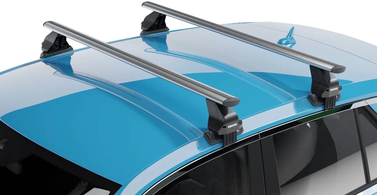 Dakdragers geschikt voor Ford Focus II 2004-2010 wagon Menabo Omega Plus zilver de Menabo en Noir, Argent – photo produit
