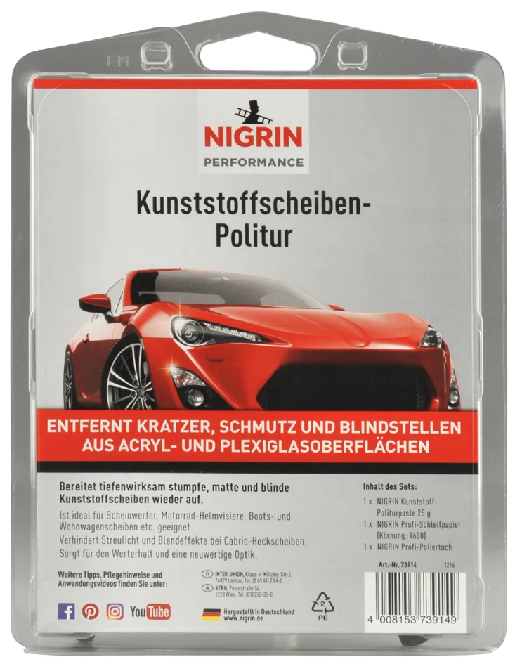 Kunststoffscheiben-Politur Set, 3-teilig de Nigrin – photo produit