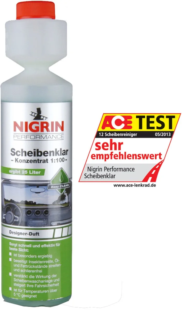 ruitenreiniger concentraat 1:100, 250 ml van Nigrin – productfoto