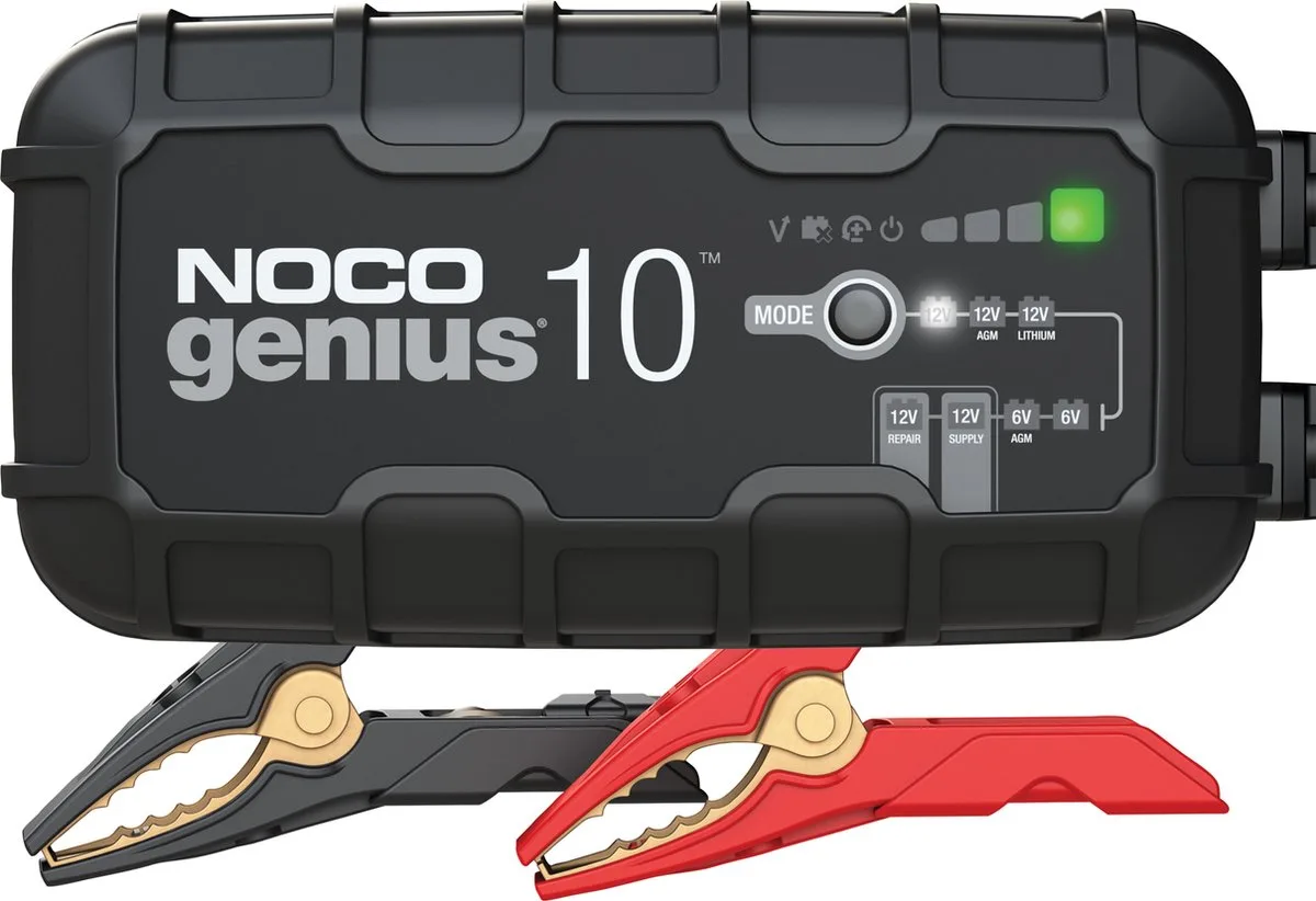 G10EU Acculader – 10A – 6V & 12V – Krachtig & Intelligent – Onderhoudslader van NOCO – productfoto