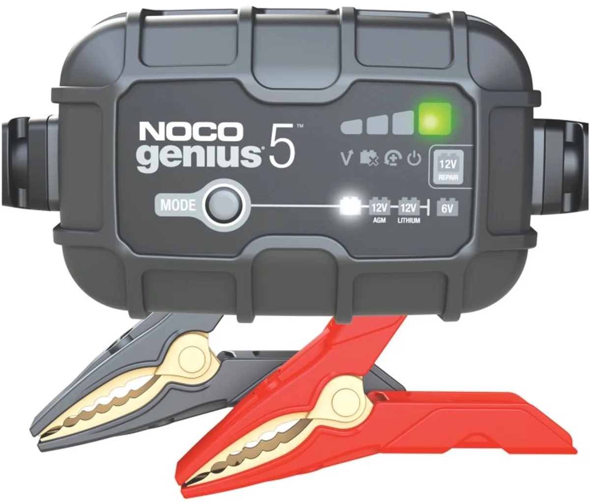 G5EU Acculader – 5A – 6V & 12V – Krachtig & Intelligent – Onderhoudslader van NOCO – productfoto