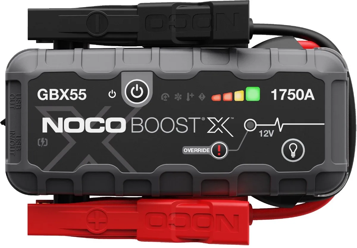 GBX55 Startbooster – 1750A – UltraSafe Technologie – Compact & Krachtig – Veilig Starten från NOCO i Svart, Röd – produktbild