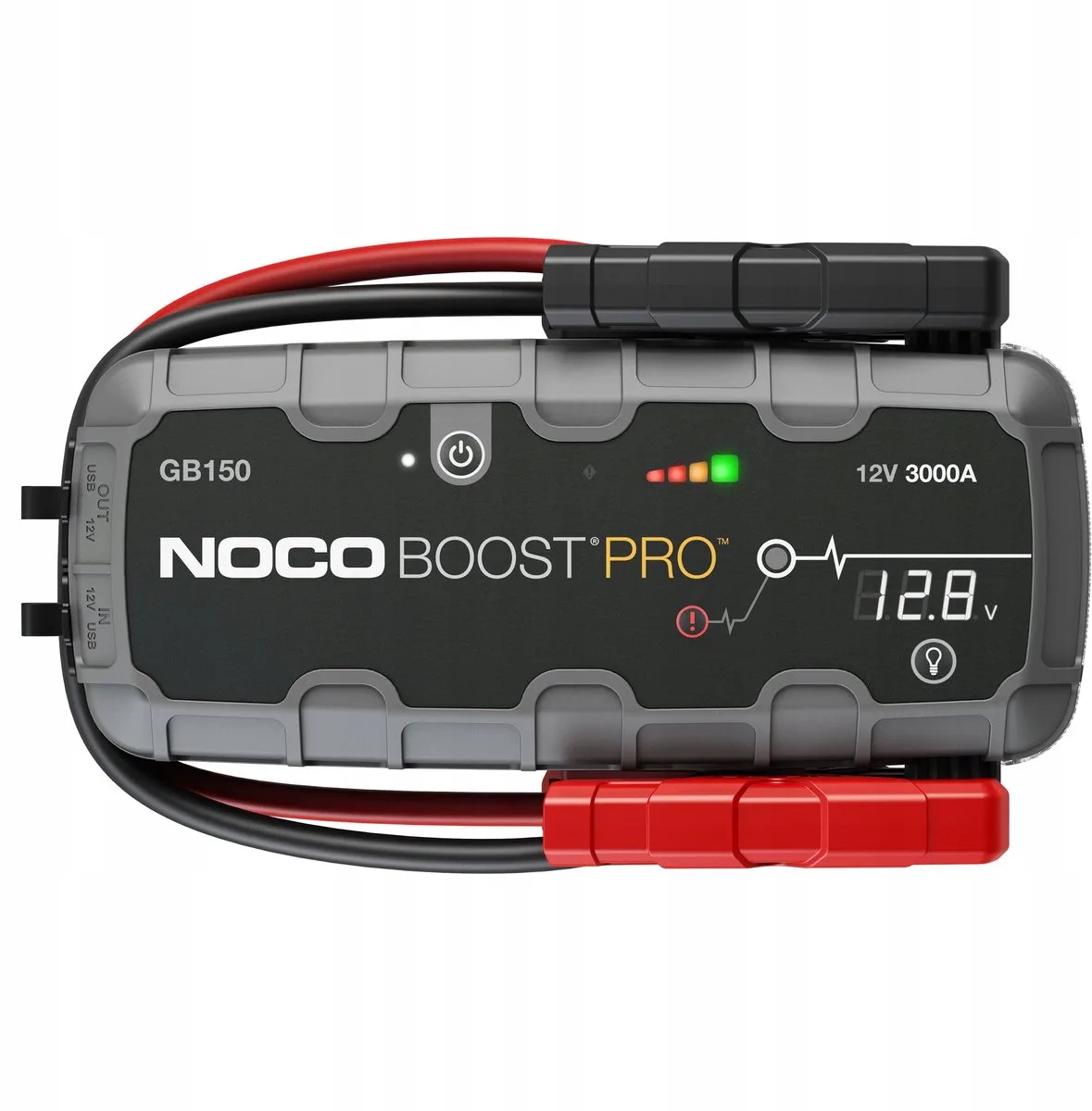 PRO GB150 Lithium Startbooster - Starthulp 3000 ampère – Tot 80 startpogingen op 1 lading – USB lader voor smartphone/tablet - 500 lumen LED zaklamp van NOCO in Neutraal – productfoto