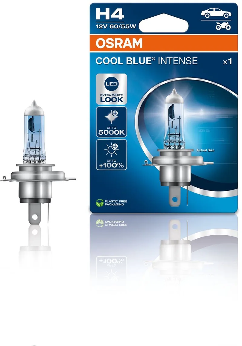Cool Blue Intense Autolamp H4 12V 60/55W van Osram in Zilver – productfoto