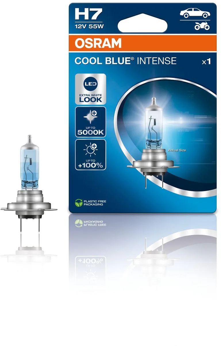 Cool Blue Intense Autolamp H7 12V 55W van Osram in Zilver – productfoto