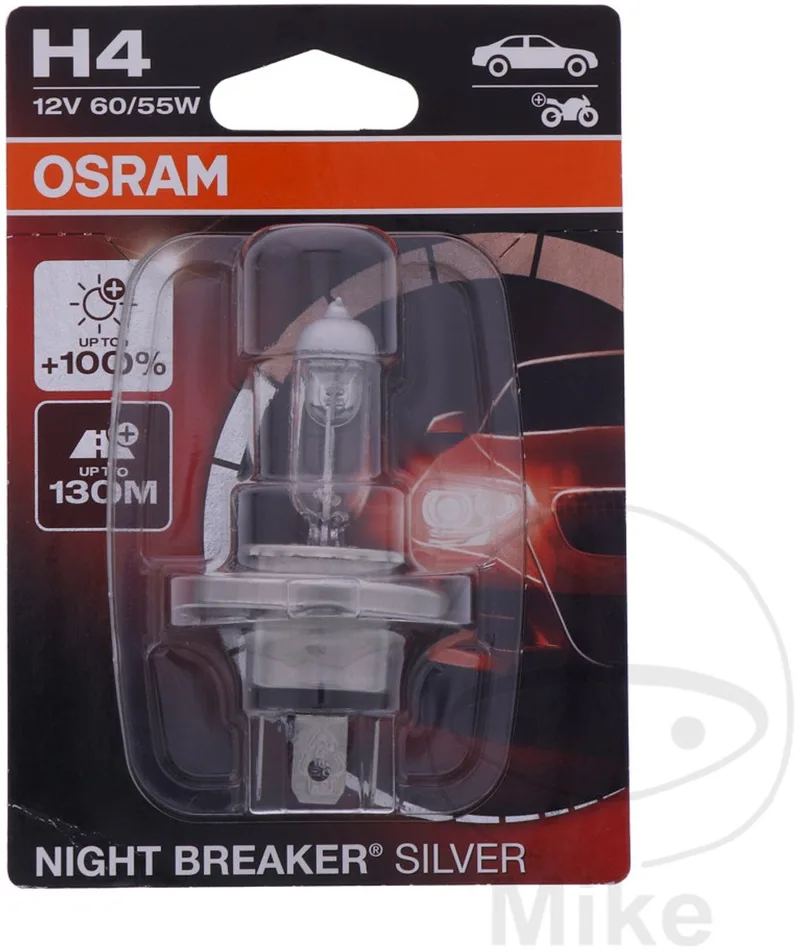 Night Breaker Silver Autolamp H4 12V 60/55W van Osram in Zilver – productfoto