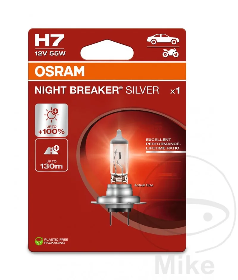 Night Breaker Silver Autolamp H7 12V 55W van Osram in Zilver – productfoto