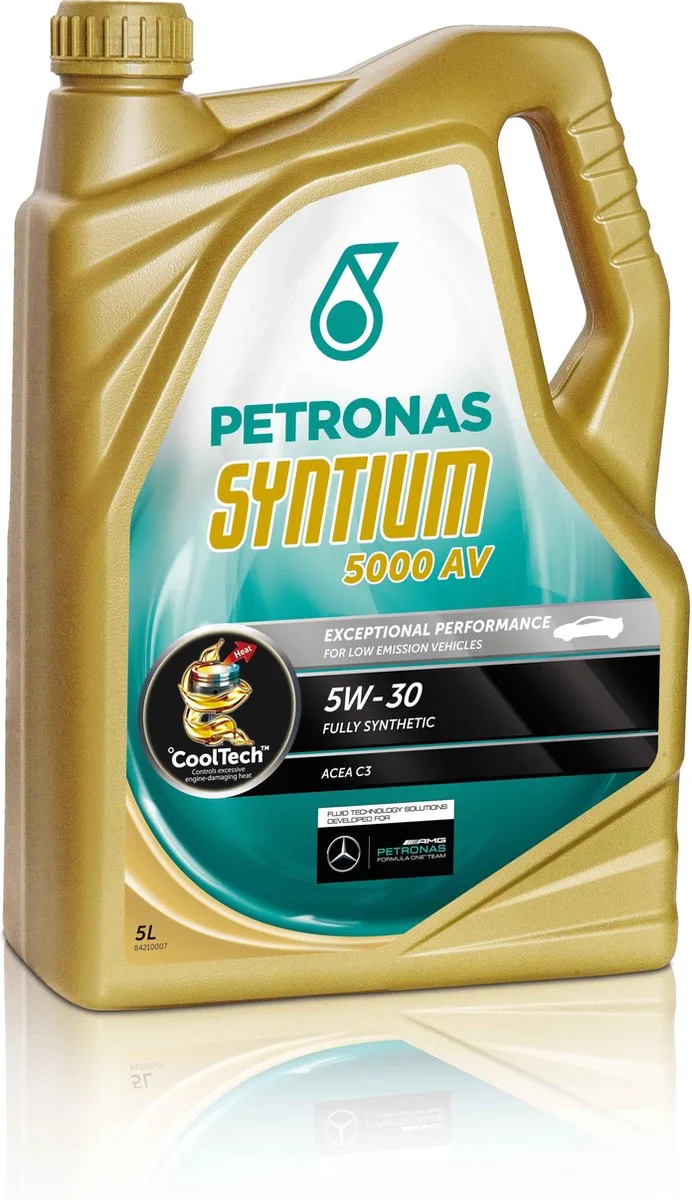 Syntium 5000AV 5W-30 Synthetische motorolie - 5L - voor BMW - VW - Mercedes van Petronas – productfoto