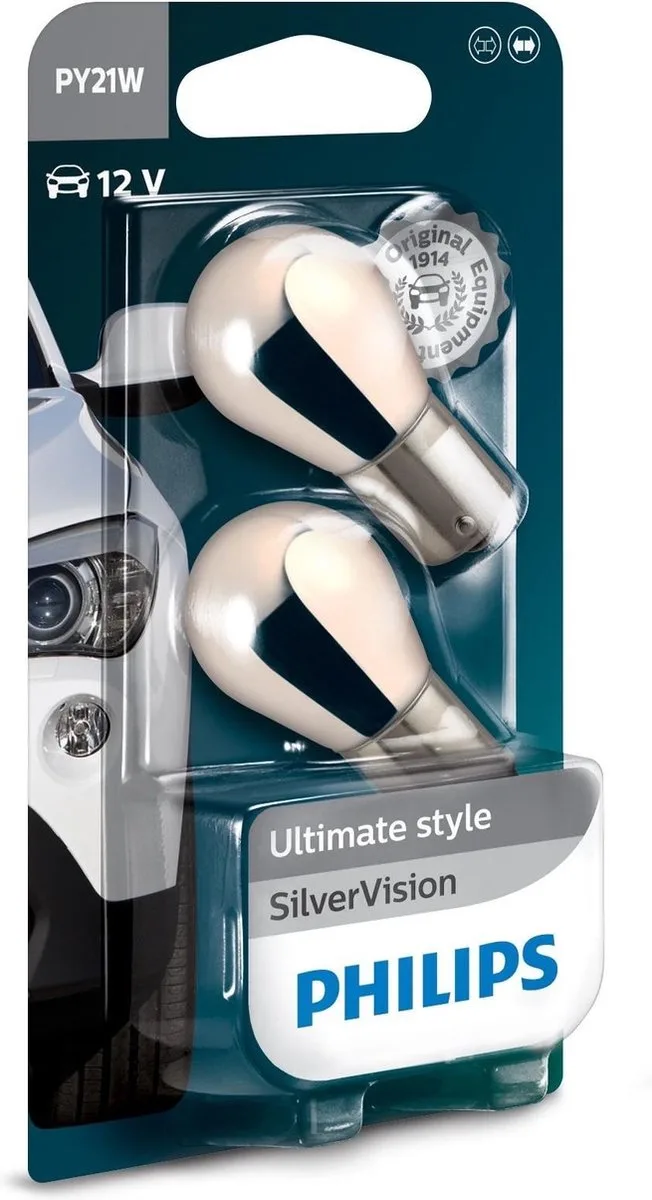 Autolamp 12496SVB2 PY21W Silv Vision van Philips in Zilver – productfoto