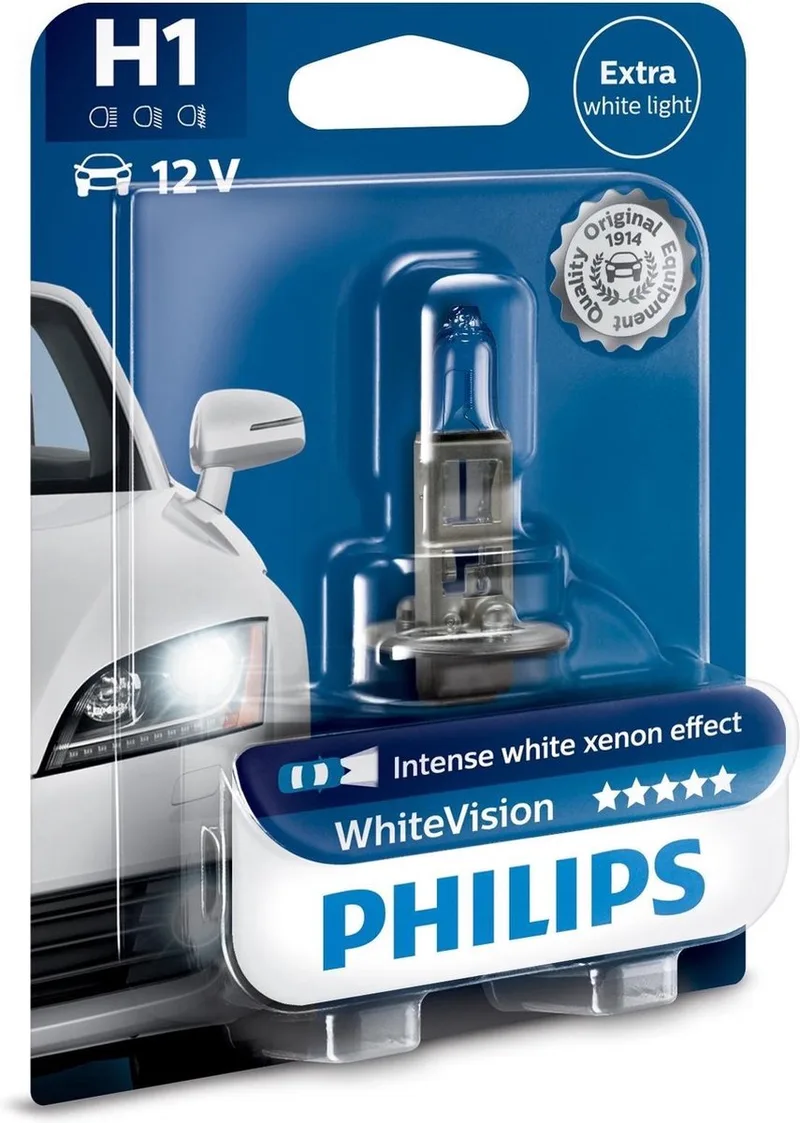 Autolamp White Vision H1 12 Volt 55 Watt Per Stuk de Philips en Transparent – photo produit
