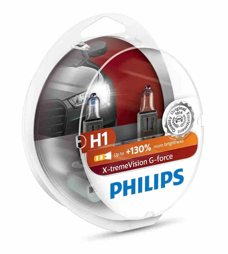 Autolampen H1 X-tremevision G-force 12v/55w 2 Stuks van Philips in Wit – productfoto