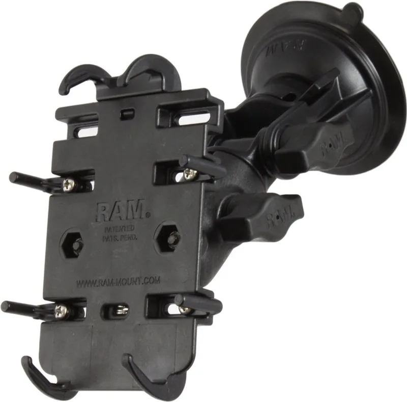 Quick-Grip™ Telefoonhouder met RAM® Twist-Lock™ Zuigkracht Ratchet Base van RAM Mounts in Zwart – productfoto
