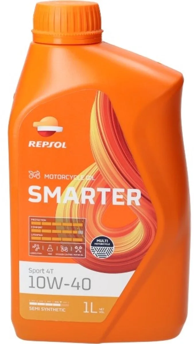 RESPOL Motorolie - 10w40 - half synth - motosport - 1l fles van Repsol – productfoto