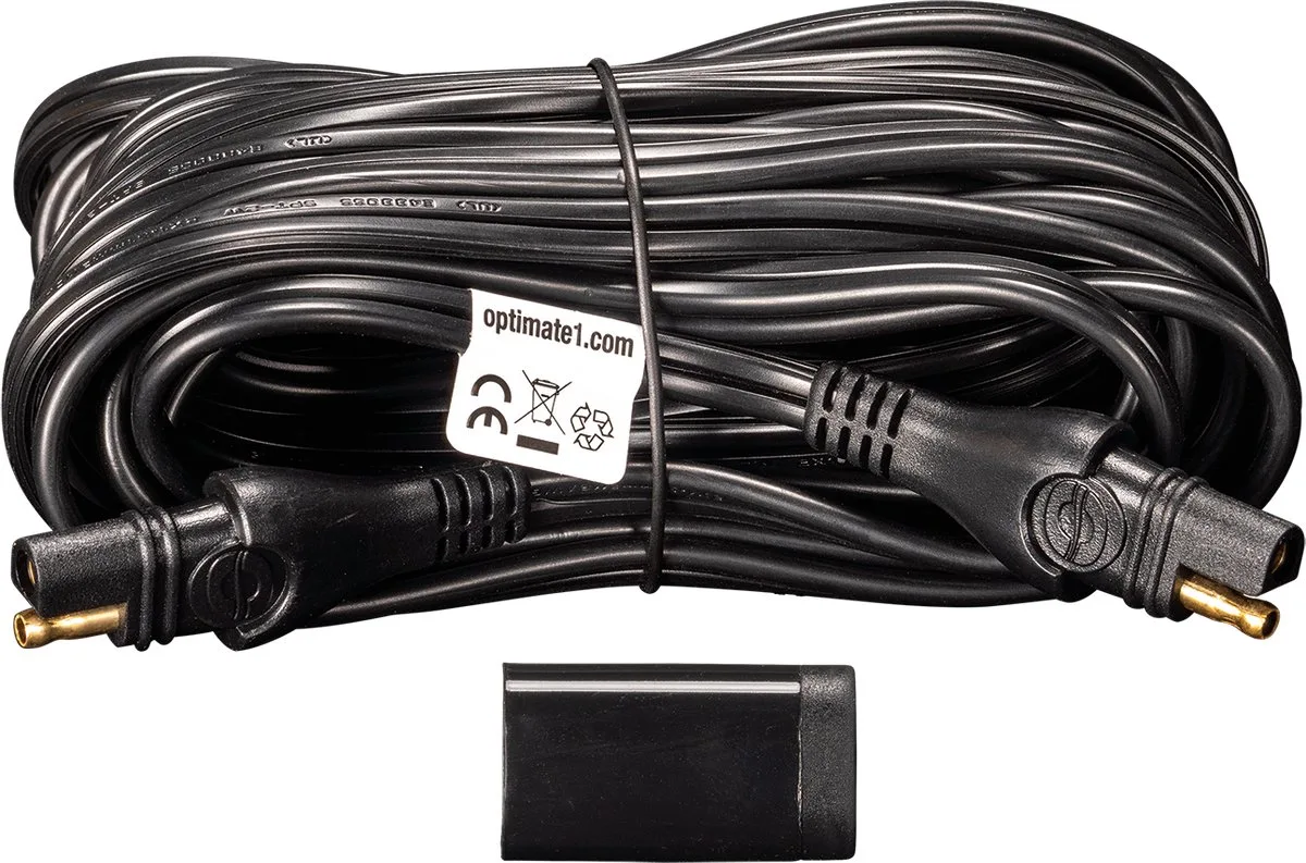 Cable O-53 verlengsnoer voor acculader, lengte 762 cm (25 ft), SAE-naar-SAE-connectoren met waterdichte afdichting, geschikt voor 16AWG SPT2-W, -40 tot 105 °C / 221 °F, maximaal 13 A van TecMate – productfoto