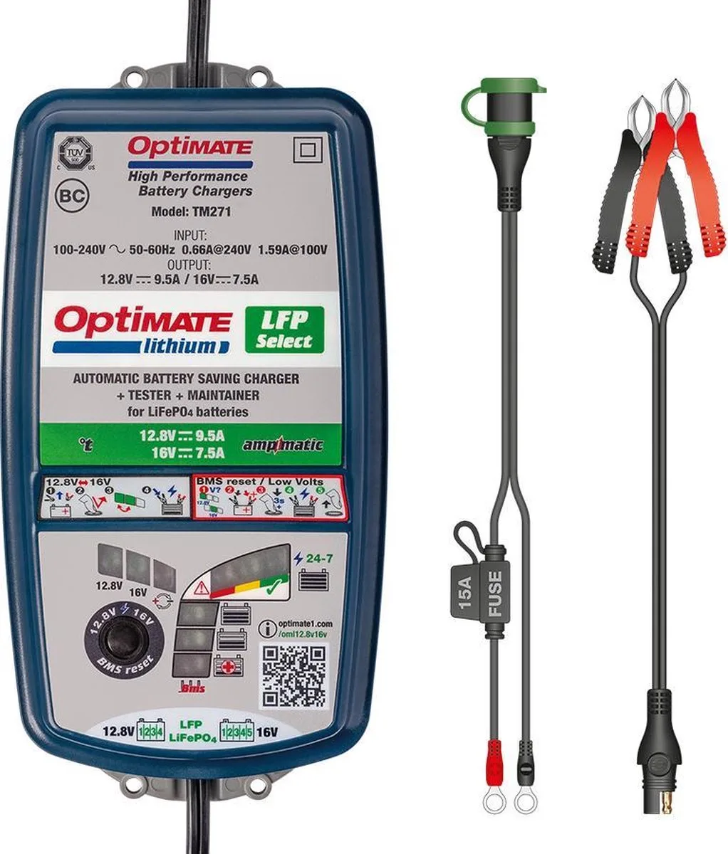 Lithium LFP Select - TM270 V2 - Acculader 12V/16V LiFePO4 9,5A van TecMate – productfoto