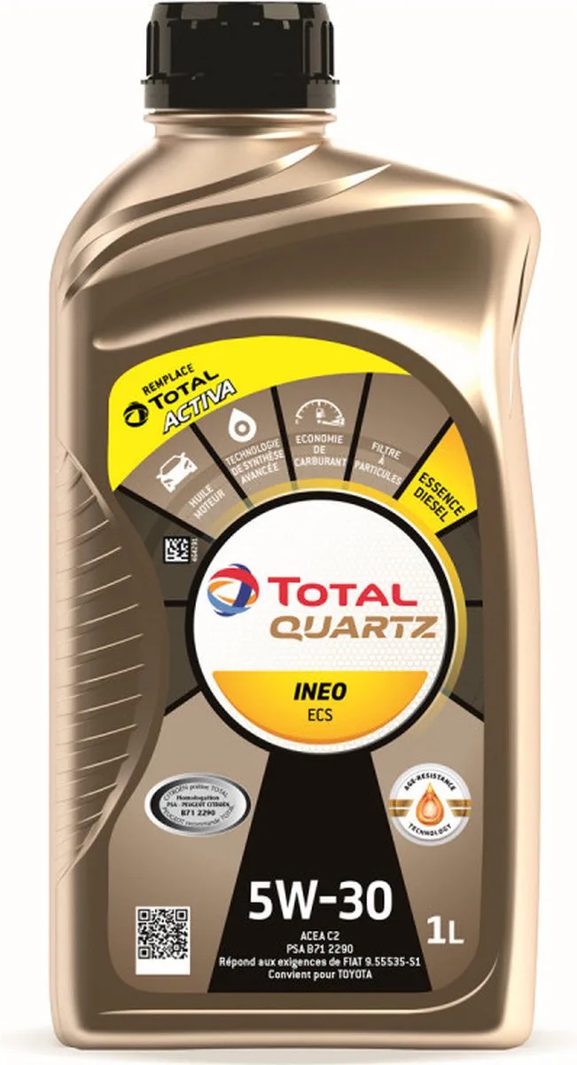 Motorolie TOTAL QUARTZ INEO ECS 5W30 - 1L van TotalEnergies – productfoto
