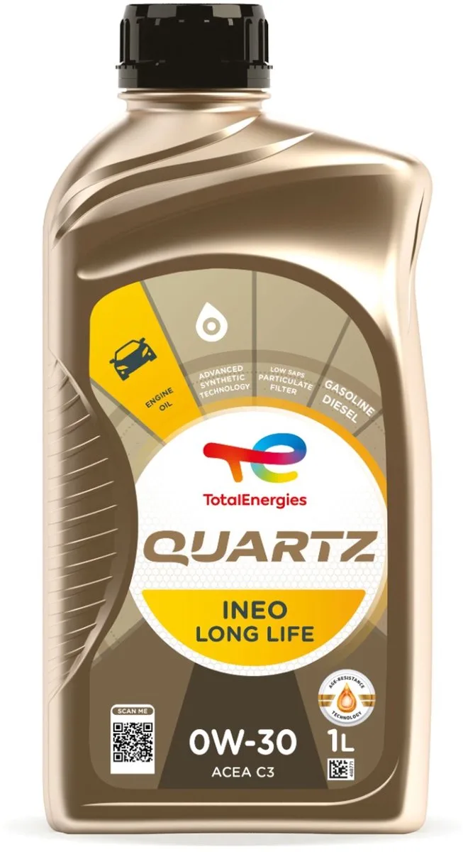Quartz Ineo LongLife 0w30 motorolie 1 liter van TotalEnergies – productfoto