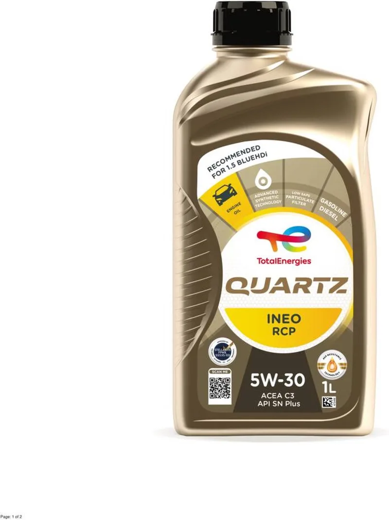 Quartz Ineo RCP 5W-30 1L by TotalEnergies – product photo