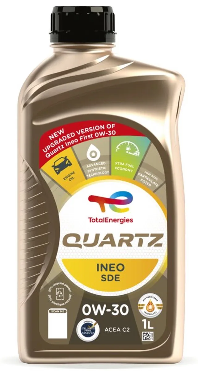 Quartz Ineo SDE 0W-30 1L (opvolger Ineo First 0W-30) från TotalEnergies – produktbild