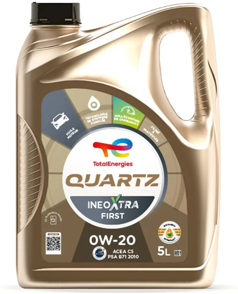 Quartz Ineo Xtra First 0w20 motorolie 5 liter van TotalEnergies – productfoto