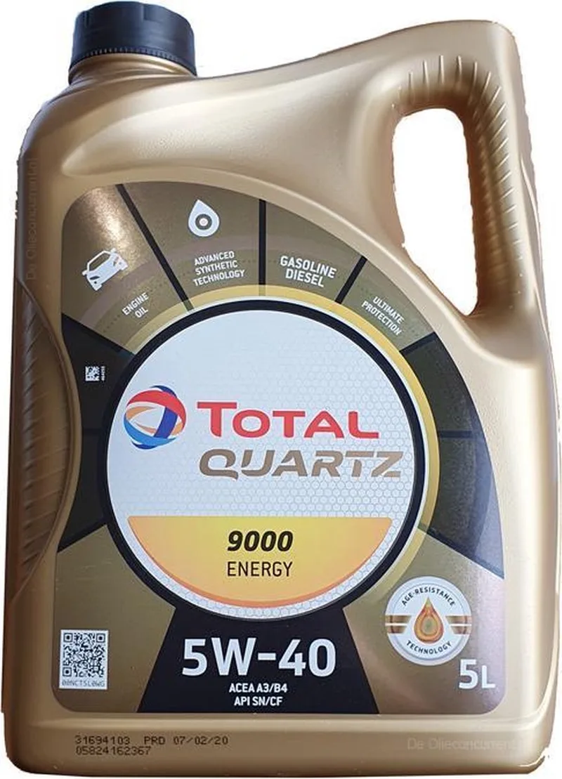 Total 5W-40 Quartz 9000 Energy 5L de TotalEnergies – photo produit