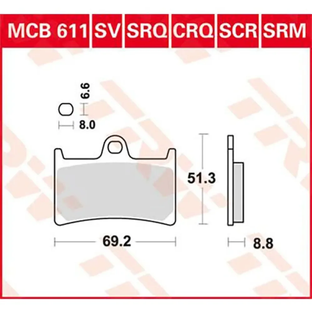 Plaquettes De Frein Frittées Carbon Race Longlife Yamaha Yzf-r1 1000 98 de TRW – photo produit