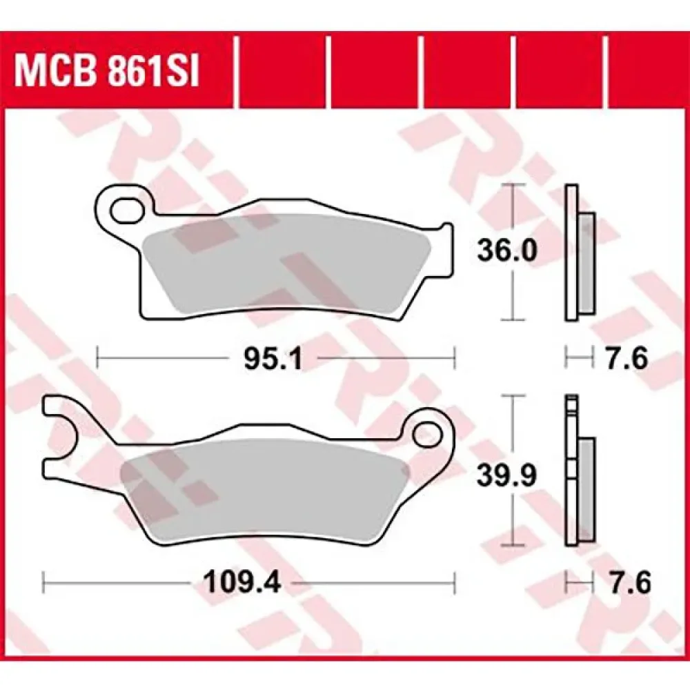 Plaquettes De Frein Arrière Frittées Offroad Can Am Ds 650 2x4 X 07 van TRW – productfoto