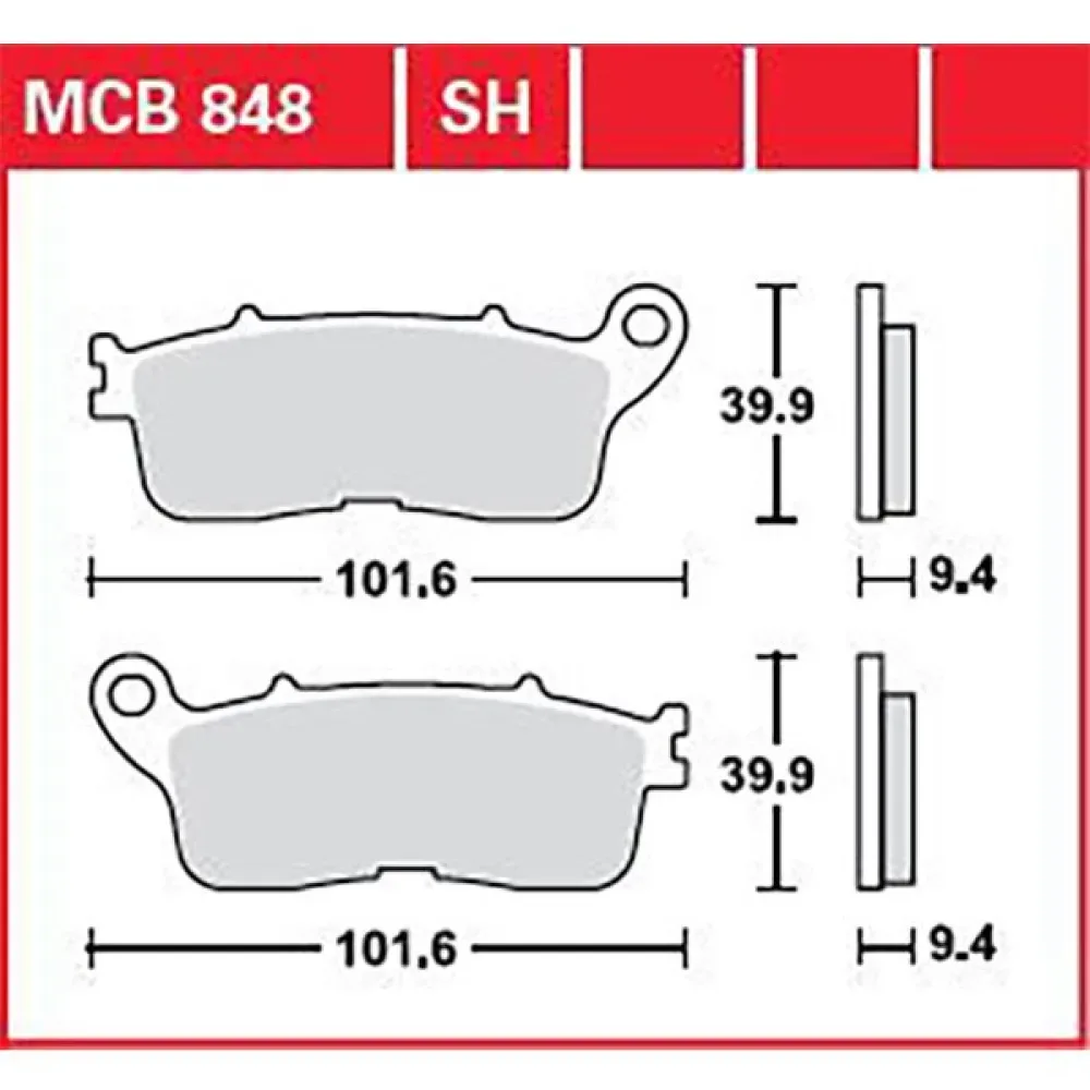 Performance Street & Road Tracks Honda Vfr 1200 Fd Dct 14 Gesinterte Hintere Bremsbeläge von TRW – Produktfoto