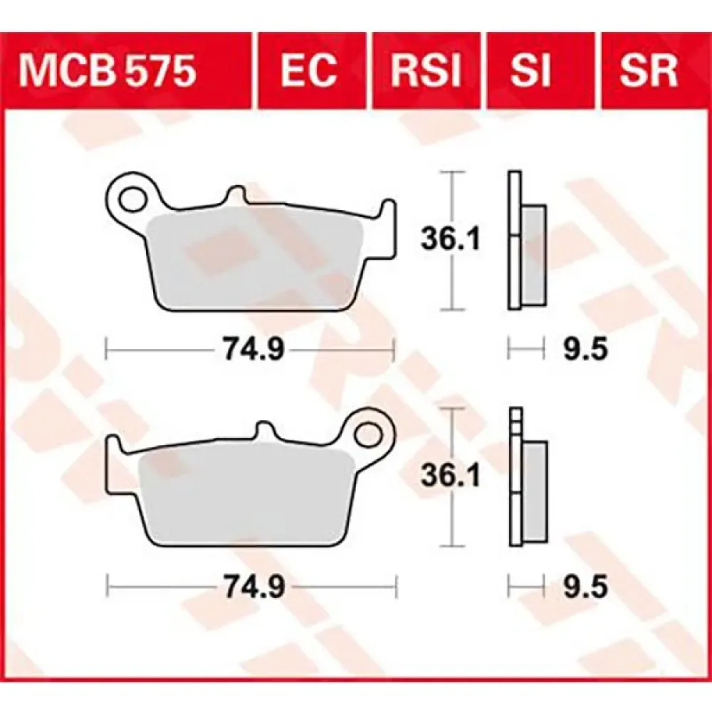 Plaquettes De Frein Arrière Organiques Ec-organic Gas Gas Ec 125 03 de TRW – photo produit