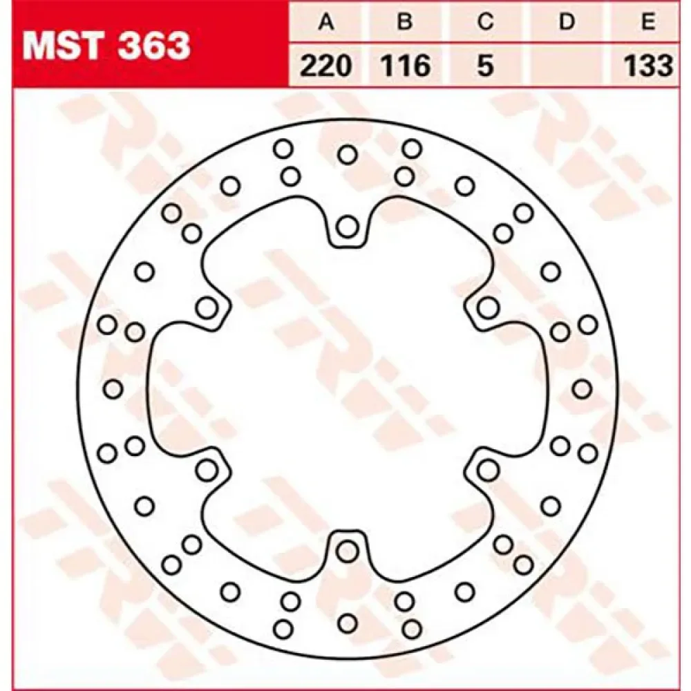 Round Yamaha Yzf-r1 1000 02 Bagbremseskive fra TRW – produktbillede