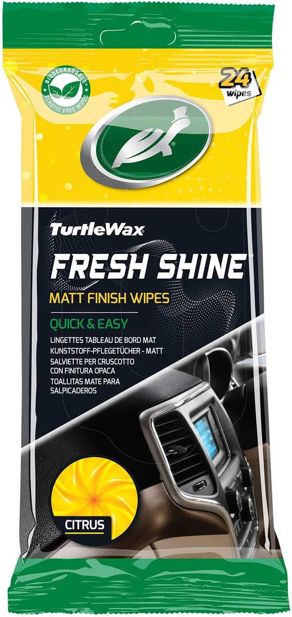 Fresh Shine Matt Interieurreiniger doekjes - Superieure reiniging - Voor alle interieur kunststoffen – Antistatisch - Natuurlijke matte finish - In hersluitbare verpakking - 24 doekjes
