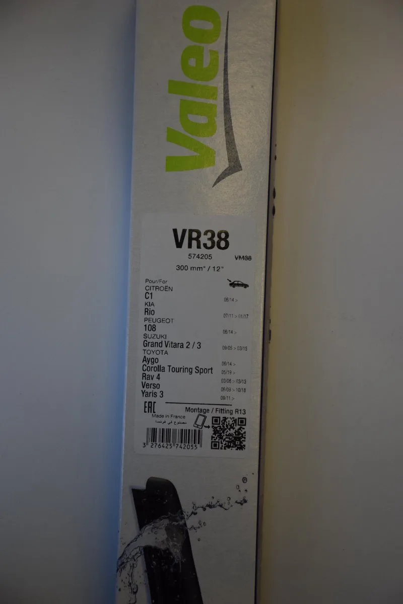 Ruitenwisser Valeo SILENCIO VR38 Achterzijde van Valeo in Zwart – productfoto