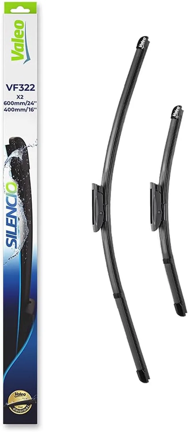 Silencio 574363 ruitenwissers 600mm / 400mm - geschikt voor o.a. Citroen C3 Picasso, Renault Clio, Renault Megane - 2 stuks de Valeo en Noir – photo produit