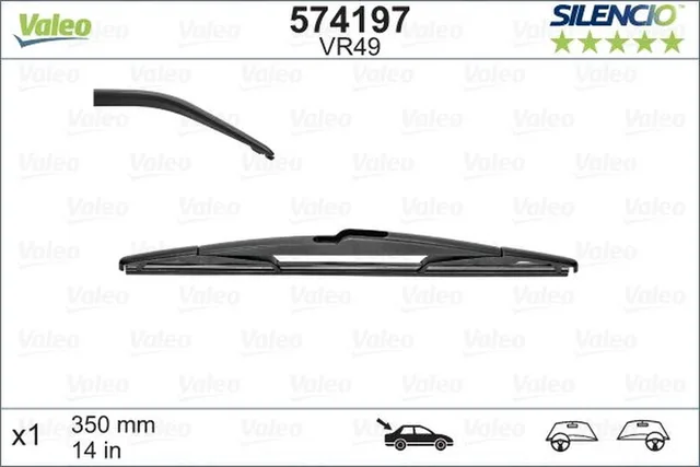 Silencio VR49 achterwisser - 350mm - conventionele ruitenwisser
