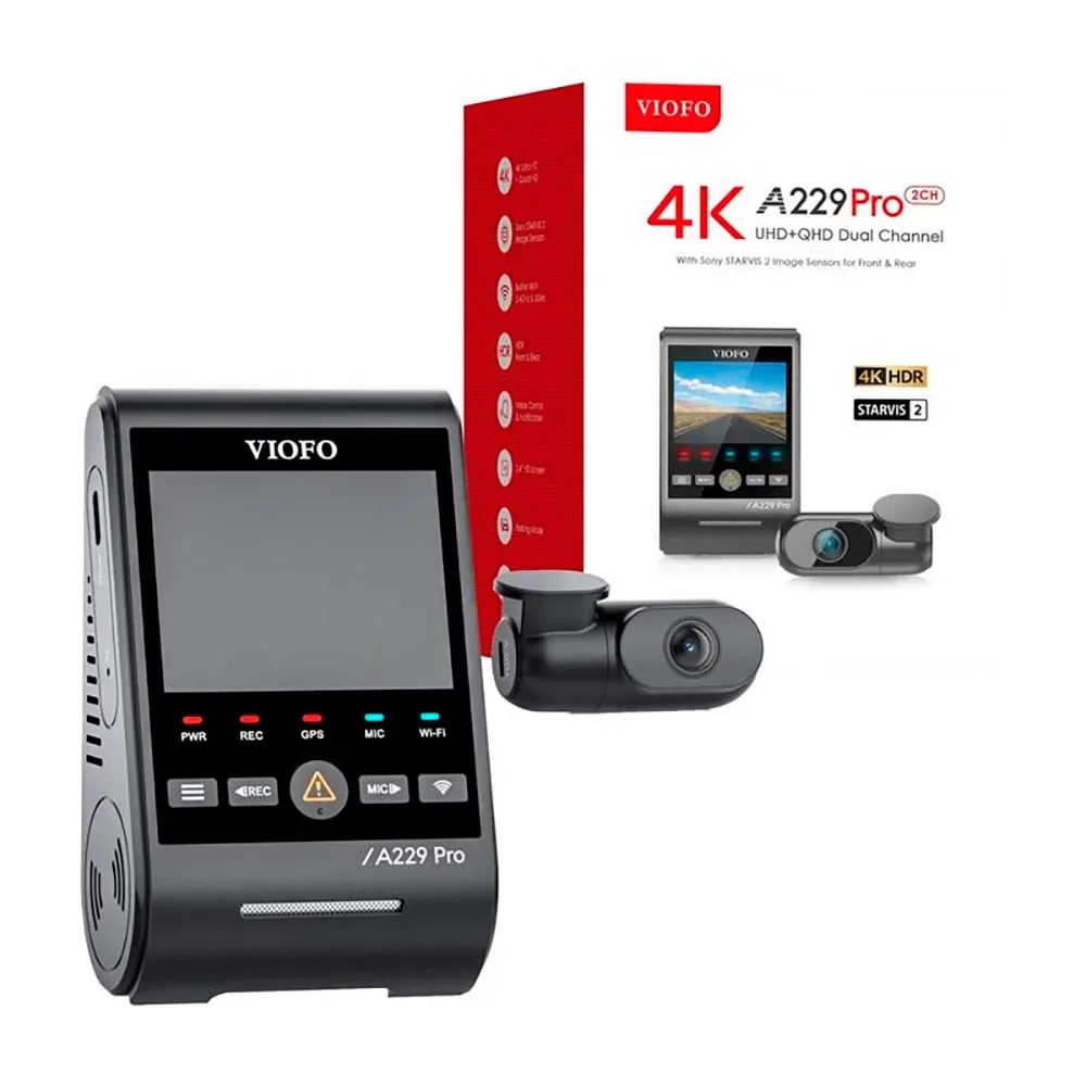 A229 Pro 2ch 4k + 2k Wifi Gps Dashcam van VIOFO – productfoto