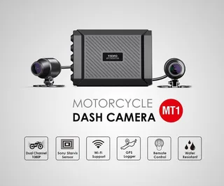 MT1 - Motor Dashcam - Voor- en Achtercamera met Full HD 1080p - GPS Tracking - WiFi Verbinding - Waterdichte IP66 Behuizing - Nachtzicht