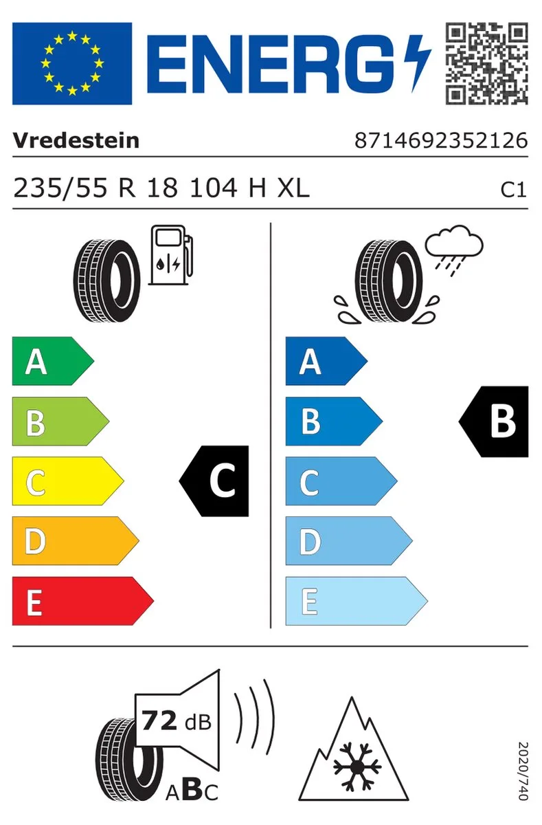Wintrac Pro Winterband 235/55 R18 104H de Vredestein – photo produit