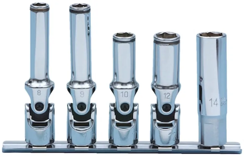 Set gloeibougie- + bougiedopsleutels 3/8 inch 5-delig - Set gloeibougie- + bougiedopsleutels 3/8 inch 5-delig x 1 st Inhoud SW Sleutelwijdte 10 mm van Würth in Zilver – productfoto