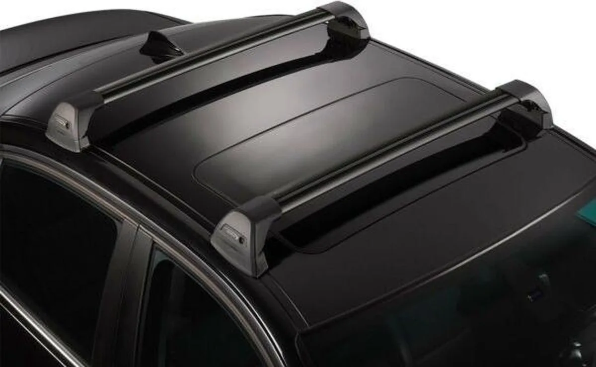 Tesla Model S Dakdrager juni 2015 - heden Yakima Whispbar Flush Auto Exterieur Accessoires van Yakima in Zwart – productfoto
